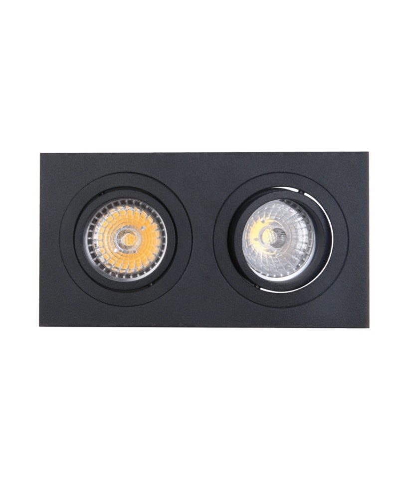BASICO GU10 *EMPOTRABLE DOBLE GU10 NEGRO